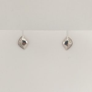 9ct White Gold Diamond Stud Earrings-0
