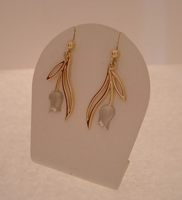 9ct Gold Tulip Design Earrings-869