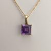 9ct Yellow Gold Amethyst Pendant and Chain-1003
