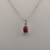 9ct White Gold Ruby and Diamond pendant on Chain-0