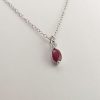 9ct White Gold Ruby and Diamond pendant on Chain-1007
