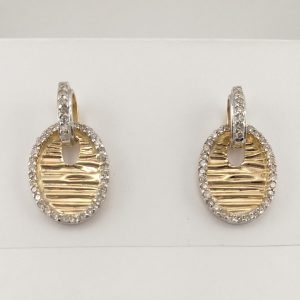 9ct Yellow Gold Diamond set Earrings -0
