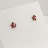 9ct Yellow Gold Ruby Cluster Stud Earrings-1018