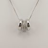 9ct White Gold and Diamond Triple Ring Pendant on Chain-0