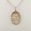 9ct Yellow Gold and Diamond Oval Pendant and Chain-0