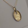 9ct Yellow Gold and Diamond Oval Pendant and Chain-1058