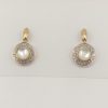 9ct Yellow Gold Mother of Pearl and Diamond Earrings -0