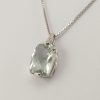 9ct White Gold Green Amethyst and Diamond Pendant on Chain-1076