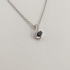 9ct White Gold Sapphire and Diamond Pendant on Chain-1081