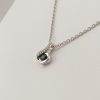 9ct White Gold Sapphire and Diamond Pendant on Chain-1082