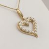 9ct Yellow Gold Heart Shaped Cultured Pearl Pendant on Chain-1089