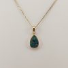 9ct Yellow Gold Mosaic Opal Pendant and Chain-0