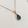 9ct Yellow Gold Mosaic Opal Pendant and Chain-1094