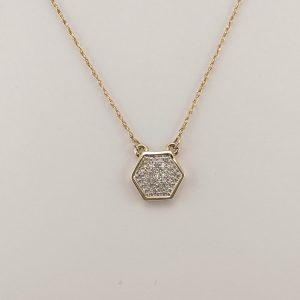 9ct Yellow Gold Diamond Pendant on Chain-0