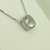 9ct White Gold Green Amethyst and Peridot Pendant and Chain-1103