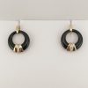 9ct Yellow Gold Black Onyx and Diamond Earrings-0