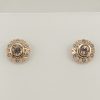 9ct Rose Gold Morganite and Diamond stud Earrings -0