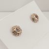9ct Rose Gold Morganite and Diamond stud Earrings -1113