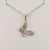 9ct White Gold and Diamond Butterfly Pendant on fine Venetian box chain-0