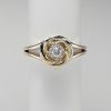 9ct Yellow Gold Diamond set Swirl Design Ring-1212