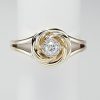 9ct Yellow Gold Diamond set Swirl Design Ring-1210