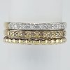 9ct Yellow Gold and Diamond 3 Row stacking Ring -1217