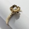 9ct Yellow Gold Freshwater Pearl Flower Design Ring-0