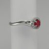 9ct White Gold Ruby and Diamond Oval Cluster Ring -1174