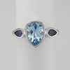 9ct White Gold Blue Topaz and Iolite Ring -1183