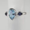 9ct White Gold Blue Topaz and Iolite Ring -1184