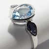 9ct White Gold Blue Topaz and Iolite Ring -1182