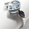 9ct White Gold Blue Topaz and Iolite Ring -0