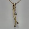 9ct Yellow and White Gold Diamond Pendant on Trace Chain-0
