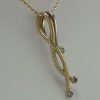 9ct Yellow and White Gold Diamond Pendant on Trace Chain-1282