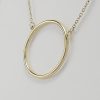 9ct Yellow Gold Circle Pendant on Trace Chain-0