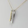 18ct Yellow and White Gold Diamond Pendant on Trace Chain-1303