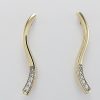 9ct Yellow Gold and Diamond Wavy Design Earrings -0