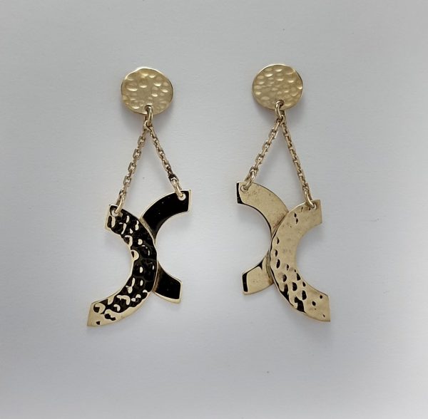 9ct Yellow Gold Handmade Drop Style Earrings-1338