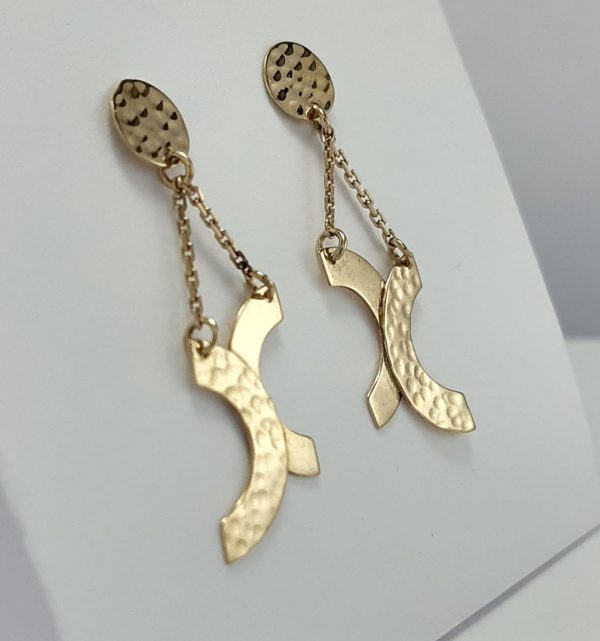 9ct Yellow Gold Handmade Drop Style Earrings-1337