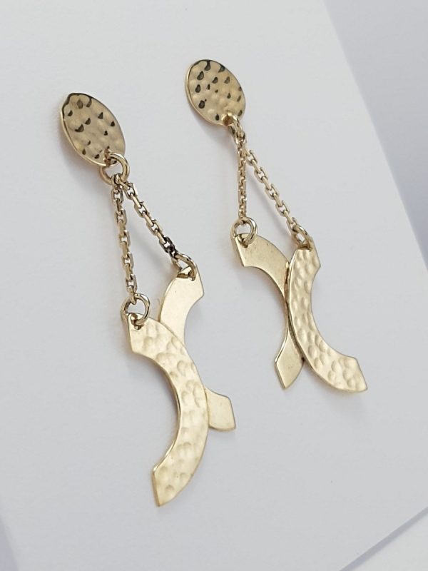 9ct Yellow Gold Handmade Drop Style Earrings-1339