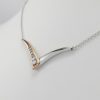 9ct Red and White Gold Diamond set V shaped Pendant on Chain-1351