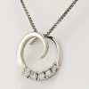 9ct White Gold Diamond set Spiral Pendant on Chain-0