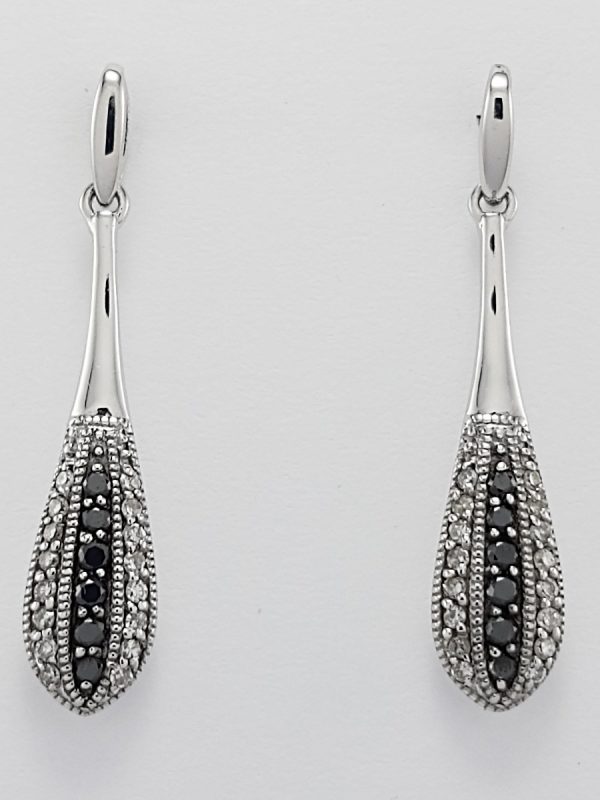 9ct White Gold Diamond set Bomber style Earrings-1417