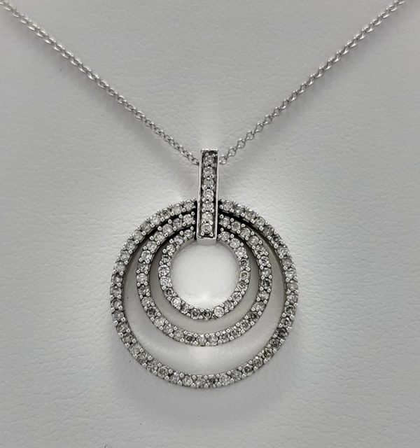 9ct White Gold Diamond Pendant and Chain-0