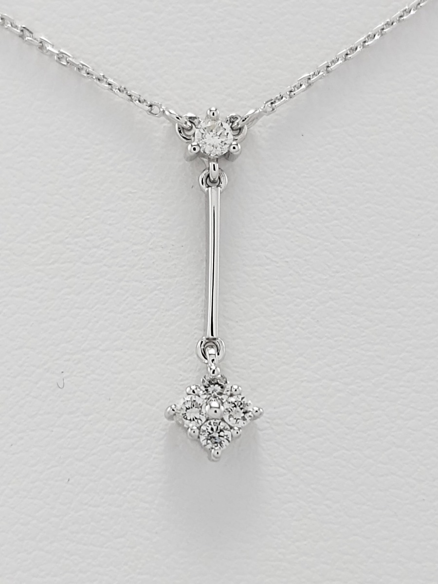 18ct White Gold Diamond Pendant on Chain-0