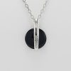 9ct White Gold Black Onyx and Diamond Pendant and Chain-0