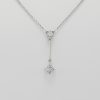 18ct White Gold Diamond Pendant on Chain-1402