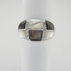 9ct White Gold Mother of Pearl and Diamond Ring -1264
