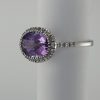 9ct White Gold Amethyst and White Sapphire Cluster Ring -1261