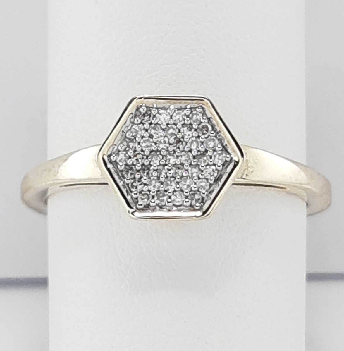 9ct Yellow Gold Pave Diamond Ring-0